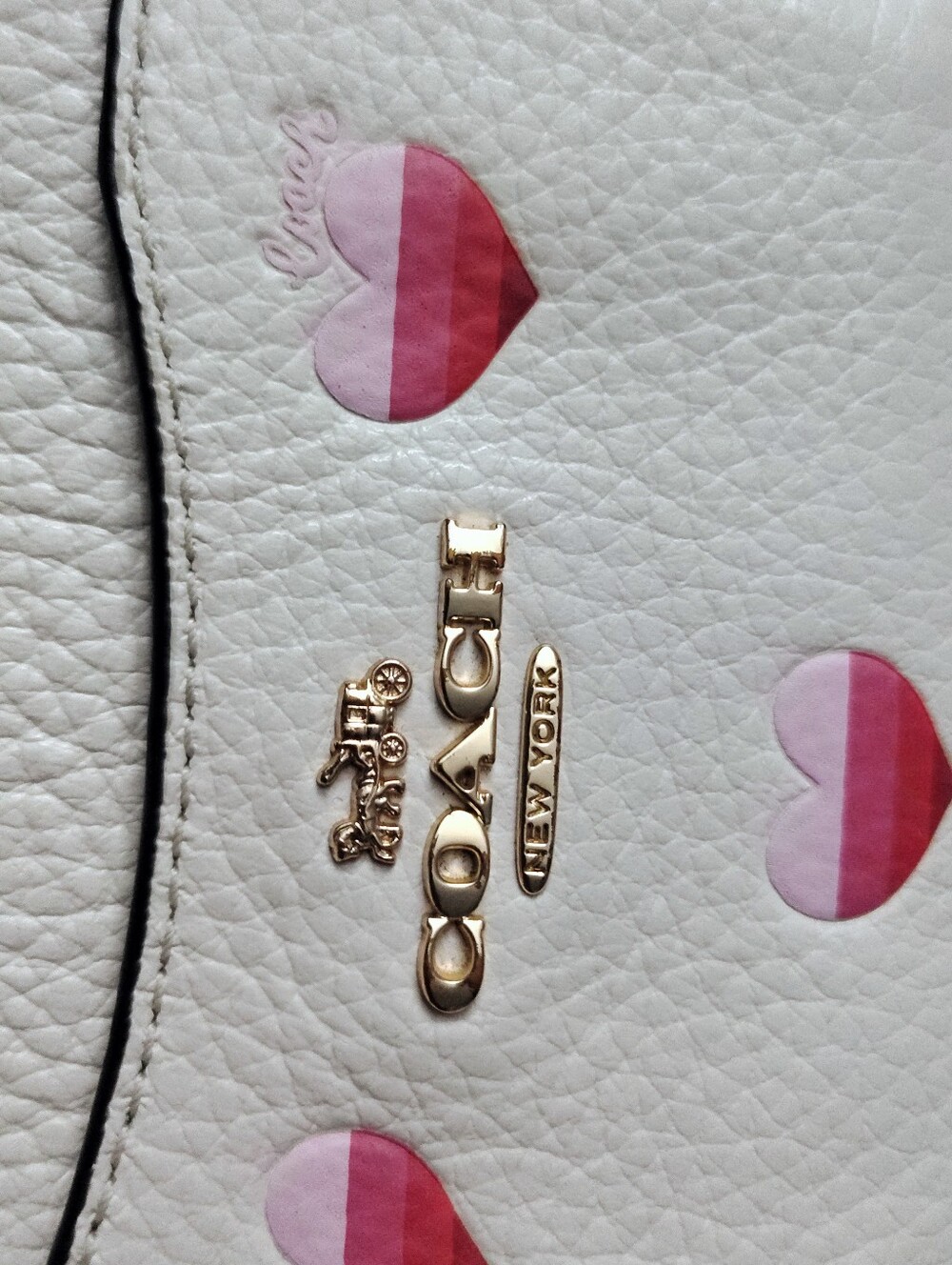Coach Hearts Card Holder Coin Purse Keychain - Picture 7 of 7